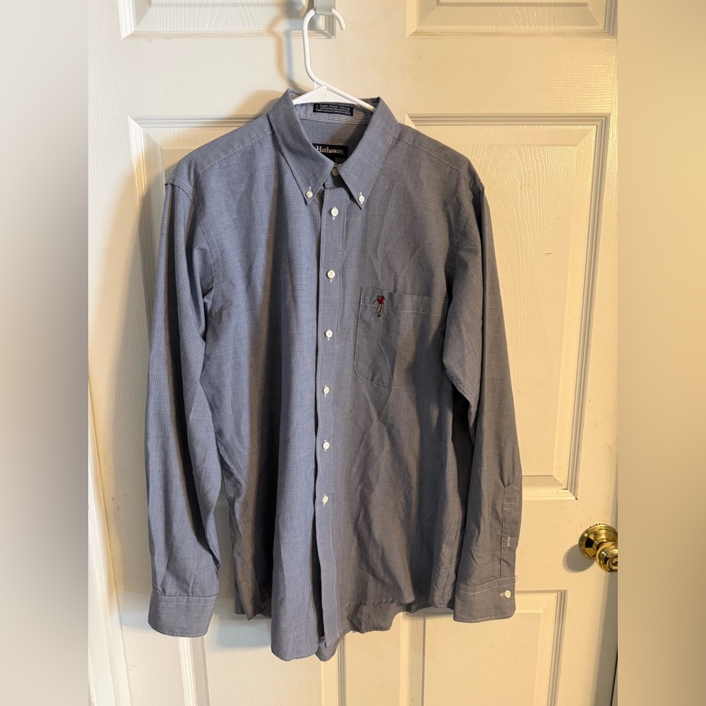 Hathaway Golf Blue Button-Down Dress Shirt